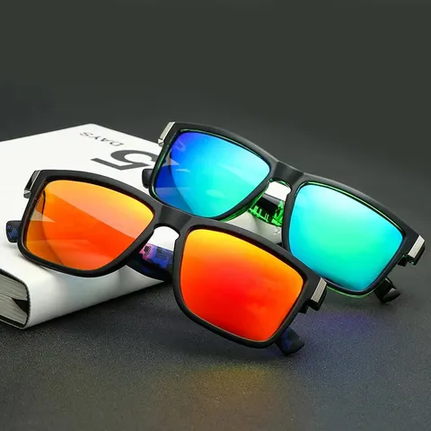 Herren Polarisiert Sonnenbrille UV400 PC Rahmen TAC Linse Quadratisch Fahren Angeln Outdoor Mode Brille