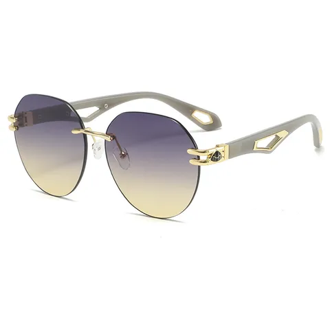 Rahmenlose Farbverlauf Sonnenbrille Für Damen Und Herren Modetrend Street Snap Brille UV400