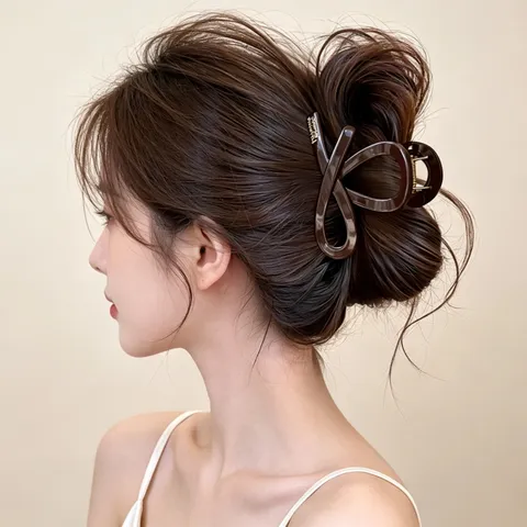 Koreatiko Styl Minimalistiki Chrysi Stamping Klips Mallion Gynaika Piso Kefali Klasiko Geometriko Ritini Klips Axouar Mallion