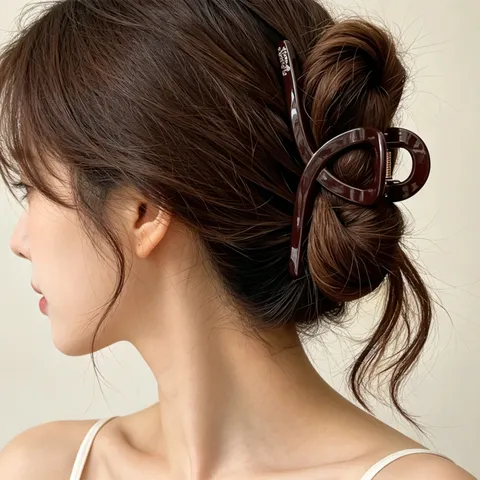 Koreatiko Styl Minimalistiki Chrysi Stamping Klips Mallion Gynaika Piso Kefali Klasiko Geometriko Ritini Klips Axouar Mallion