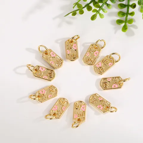Vergoldete Legierung Chinesisches Zeichen Fee Anhänger Charm DIY Schmuck Zubehör Damen Armband Halskette Tasche Dekor