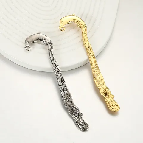 Ozean Stil Delfin Geschnitzt Legierung Lesezeichen Anhänger Vintage Metall Lesezeichen Hängendes Ornament DIY Schmuckzubehör
