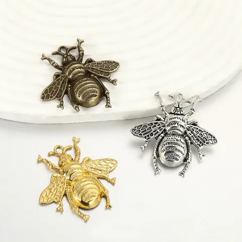 DIY Legierung Insekt Biene Anhänger Charm Vintage Antik Bronze Gold Silber Plattiert Schmuck Herstellung Zubehör Handwerk Befunde