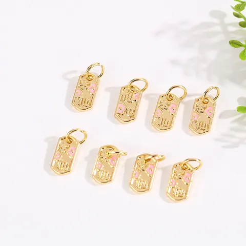 Vergoldete Legierung Chinesisches Zeichen Fee Anhänger Charm DIY Schmuck Zubehör Damen Armband Halskette Tasche Dekor