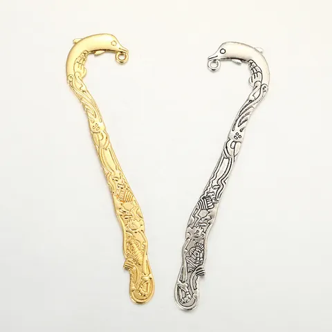 Ozean Stil Delfin Geschnitzt Legierung Lesezeichen Anhänger Vintage Metall Lesezeichen Hängendes Ornament DIY Schmuckzubehör