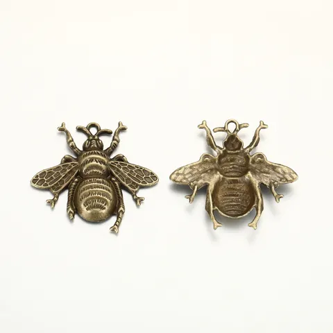 DIY Legierung Insekt Biene Anhänger Charm Vintage Antik Bronze Gold Silber Plattiert Schmuck Herstellung Zubehör Handwerk Befunde