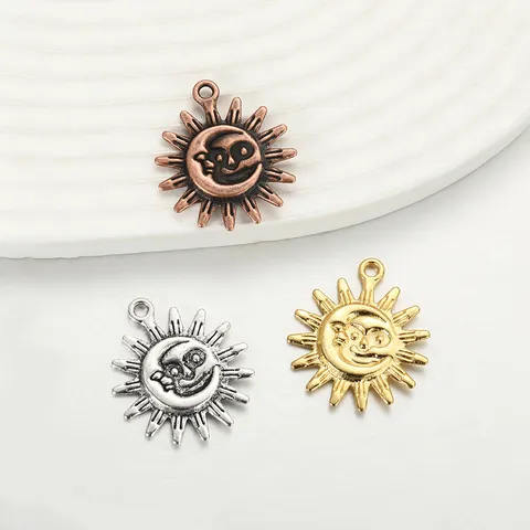 Vintage Punk Sonne Und Mond Legierung Anhänger DIY Kreative Halskette Ohrring Schmuck Zubehör Charme Handwerk