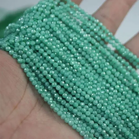 Perline Sfuse Tonde in Zirconia Faccettate Perline di Pietre Preziose Colorate per Accessori per la Creazione di Gioielli Fai da Te