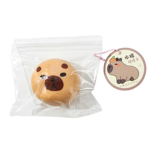 Cute Capybara Squishy Toy Slow Rising Soft TPR Stress Relief Fidget Toy Malleable Animal Decompression Toy Gift