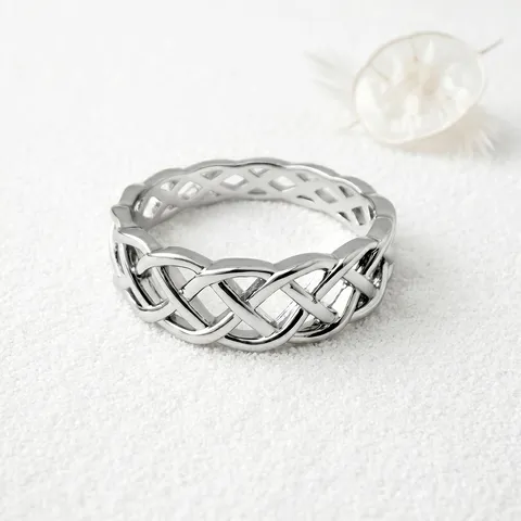 Personalized Copper Geometric Hollow Wrapped Celtic Knot Ring For Women Fashion Casual Finger Jewelry