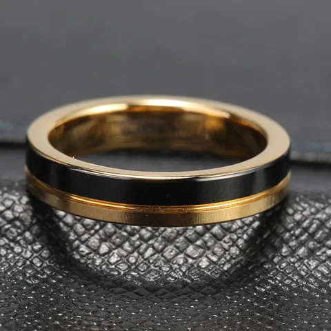 Minimalist Tungsten Steel Ring For Women Center Groove Fashion Finger Ring Elegant Chic Wedding Jewelry