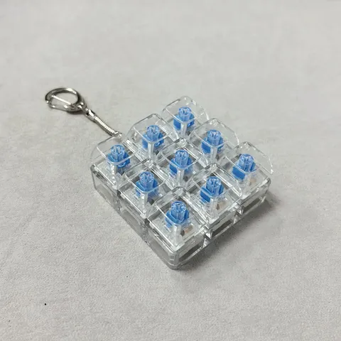 Transparent Mechanical Switch Fidget Toy Stress Relief Keychain Clear Clicker Toy