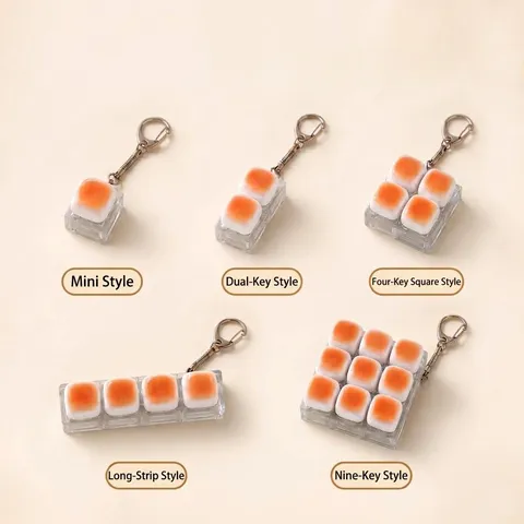 Decompression Caramel Bread Button Toy Keychain Office Finger Stress Relief Backpack Pendant Fidget Toy