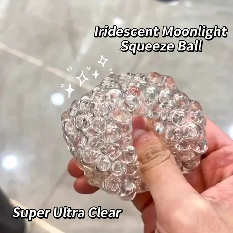 Colorful Squishy Ball Stress Relief Toy Transparent Soft Plastic Sensory Fidget Toy Decompression Creative Toy For Adults Kids