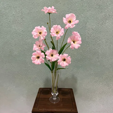 Artificial Butterfly Ranunculus Silk Cloth Flowers For Wedding Decor Home Arrangement Photography Props Simulation Floral Branch