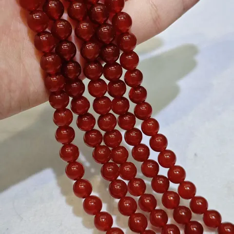 Natural Red Agate Round Beads Semi-Finished DIY Beaded Bracelet Necklace Jewelry Making Accessories