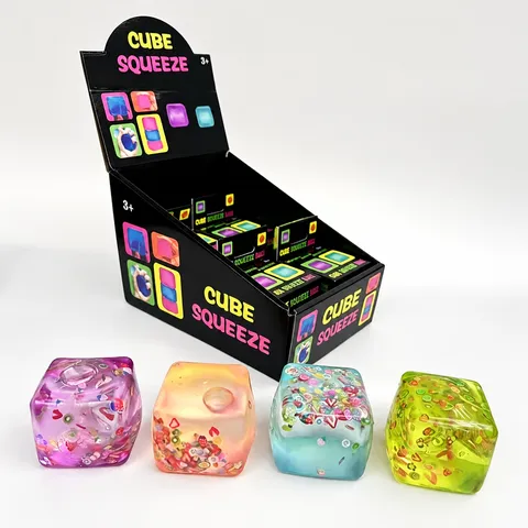 Slow Rebound Decompression Squishy Toy Transparent Ice Cube Fruit Maltose Stress Relief Toy