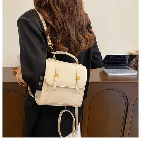 Women Fashion Small Backpack PU Leather Casual Travel Daypack Stylish Mini Bookbag School Bag For Girls