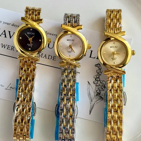 Montre à Quartz de Luxe MICAI pour Femmes Design Croisé Vintage Cadran Rond Acier Allié Montre-bracelet Élégante pour Dames