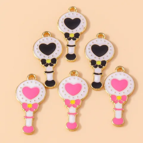 Heart Fairy Wand Enamel Charms Zinc Alloy Cartoon Magic Stick Pendants For DIY Jewelry Making Bracelet Necklace Accessories