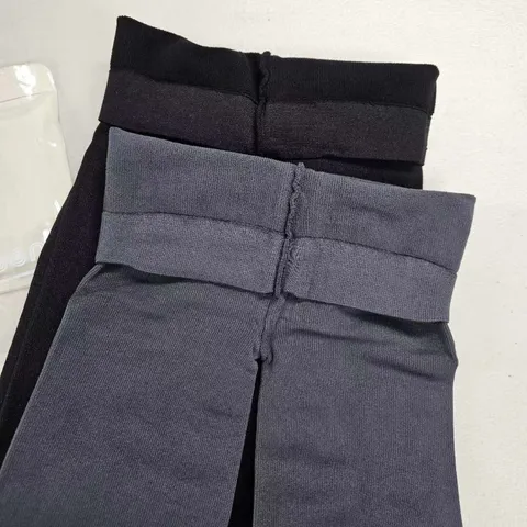 Women's Fleece Lined Tights Winter Warm High Elastic Solid Color Footed Leggings Skinny Thermal Hosiery For Cold Weather