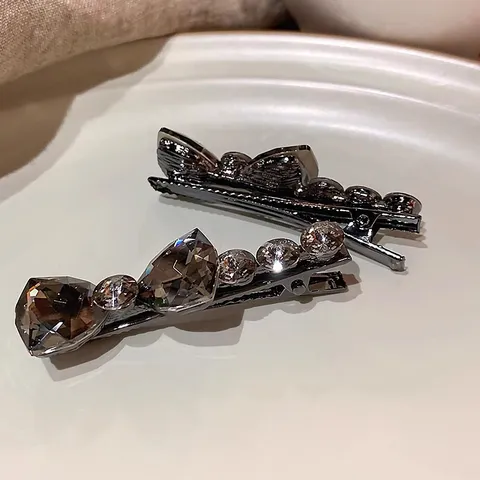 Rhinestone Bow Hair Clip Elegant Alloy Crystal Hairpin Luxury Sparkling Hair Accessories For Women And Girls