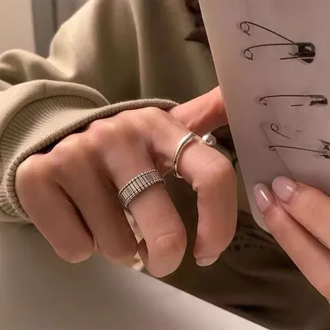 Minimalist Geometric Water Drop Open Ring For Women Men Copper Electroplated Fashion Jewelry Daily Finger Ring