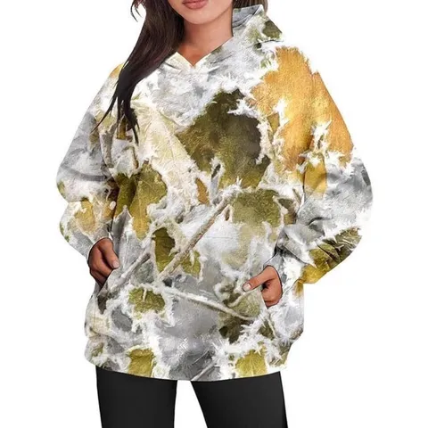 Sweat à Capuche Imprimé Camouflage Décontracté pour Hommes Manches Longues Automne Pullover Regular Fit Top de Sport Basique