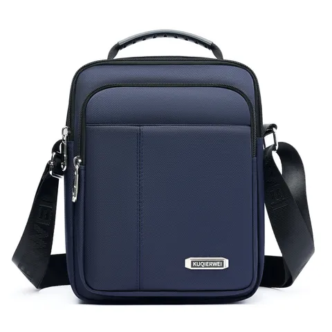 Herren Casual Oxford Gewebe Umhängetasche Mehrschichtig Wasserabweisend Schultertasche Handtasche Vertikale Messenger Bag
