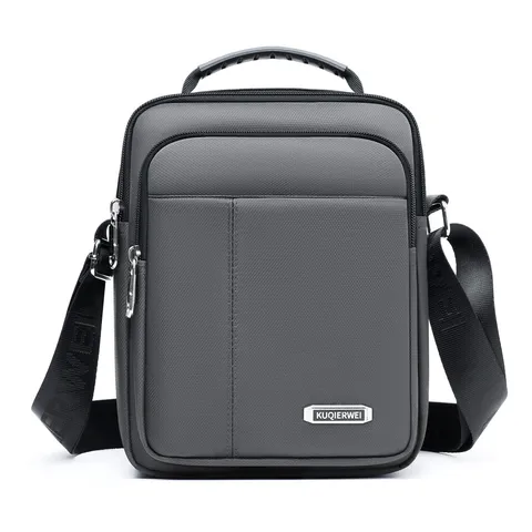 Herren Casual Oxford Gewebe Umhängetasche Mehrschichtig Wasserabweisend Schultertasche Handtasche Vertikale Messenger Bag