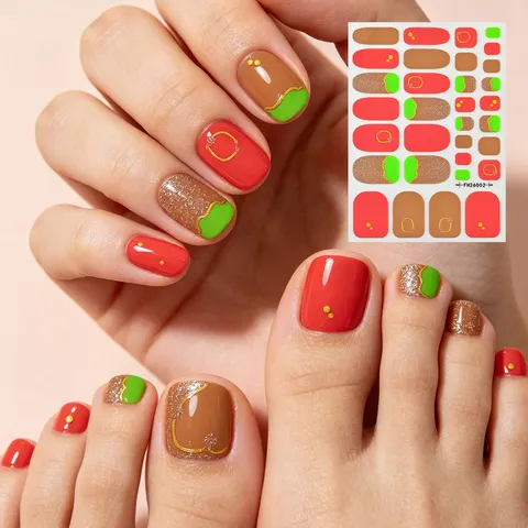 Autocollants Ongles Pieds Marguerites Pois Floraux Été Imperméable Auto-adhésif Gel Wraps pour Décoration Pédicure Femme