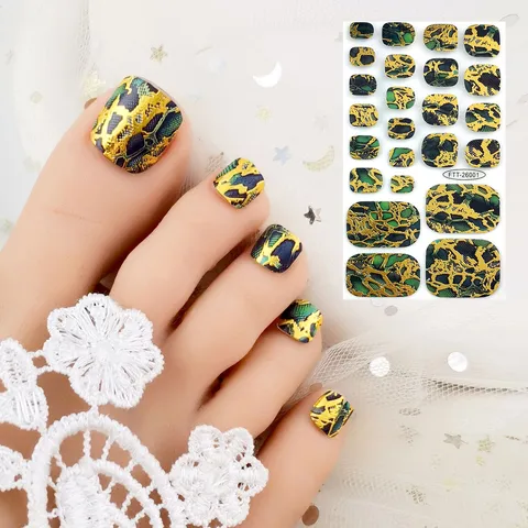 Autocollants à Ongles Auto-Adhésifs Imperméables pour Ongles de Pied Imprimé Léopard Serpent Décalcomanies Nail Art pour Femme