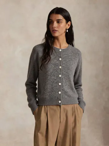Women V Neck Pearl Button Knitted Cardigan Sweater Solid Color Casual Long Sleeve Soft Warm Fall Winter Fashion Top