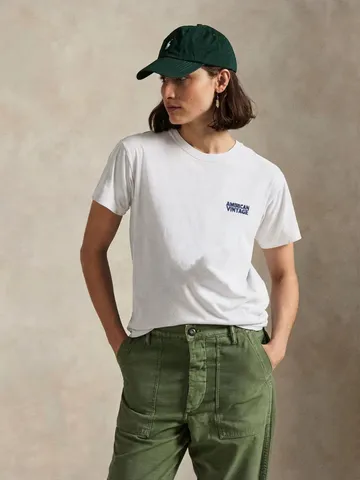Camiseta de Algodón con Estampado de Letras Gráficas Vintage para Mujer Cuello Redondo de Manga Corta Retro Casual Verano Tee Top