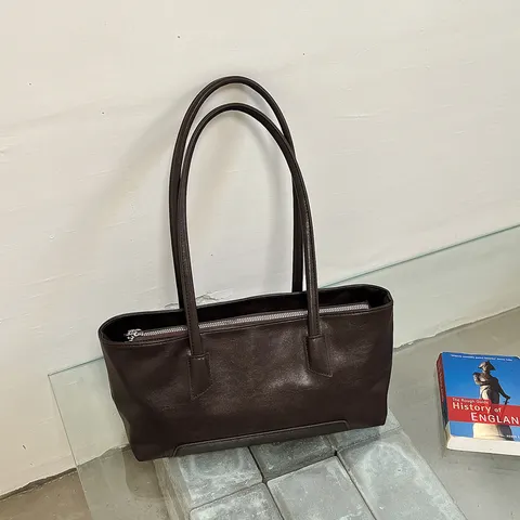 Borsa Sotto l'Ascella in Pelle PU Minimalista Coreana Donna Moda Pendolare Borsa a Spalla Tinta Unita Tote Bag Casual