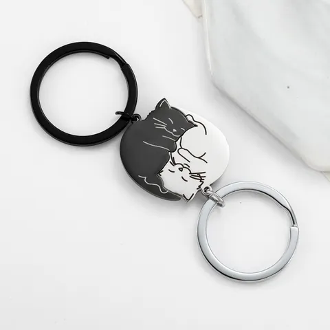 Minimalistiko Anoxeidoto Atsali Zevgari Mprelok Gatas Mavro kai Lefko Haritomeno Schedio Zoon Kartoun gia Zevgaria kai Filous Moda Metaliko Kremasto