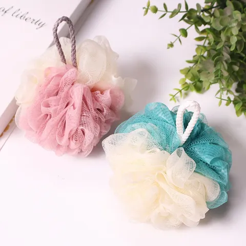 Large Bath Sponge Loofah Back Scrubber Nylon Mesh Puffed Shower Ball Soft Body Exfoliating Bath Scrubber For Adults