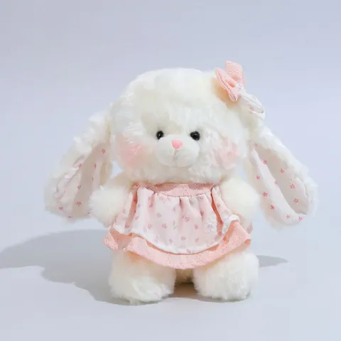 Süßes Tier Plüschtier Mit Blumenkleid Weich Gefüllte Hase Katze Hund Bär Schaf Puppe Für Mädchen Geburtstag Geschenk Deko