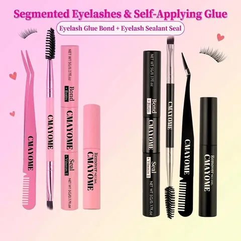 Professioneller Doppelkopf Wimpernkleber Bond And Seal Mit Entferner Wimpernverlängerung Pinzette Bürste Werkzeuge Set Für DIY Augen Makeup