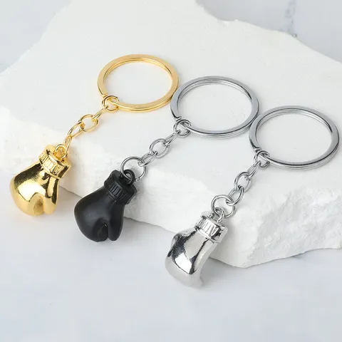 Porte-Clés Gant de Boxe Fitness Créatif Alliage de Zinc Anneau de Clé de Sport Pendentif de Sac en Métal Cadeau Pour Fans de Sport de Gym Bijoux