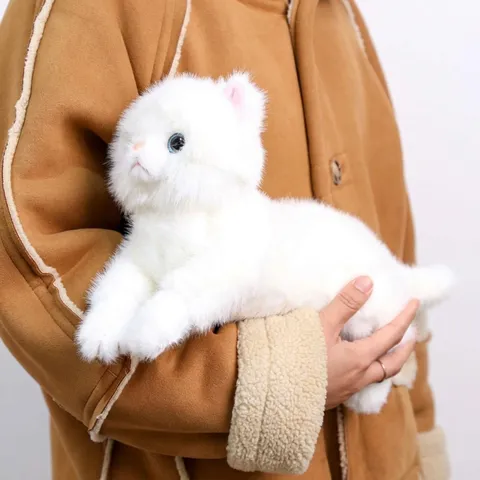 Simulation Cat Plush Toy Cute Stuffed Animal Kitty Doll Soft Fluffy Pillow Home Decor Gift For Kids And Women