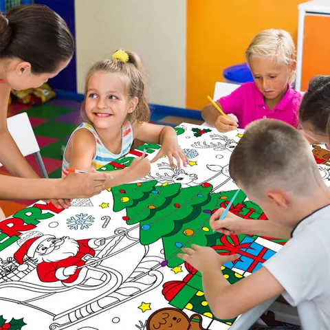 Weihnachten Malen Poster Rolle Riesen Kinder DIY Zeichenpapier Weihnachtsfeier Dekoration Feiertag Bildungsbastelbedarf