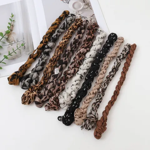 Women Pleated Skinny Scarf Leopard Polka Dot Printed Polyester Narrow Neck Tie Elegant Long Ribbon Scarves For Everyday Accessories