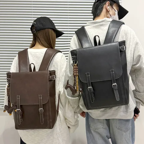 Vintage PU Leder Rucksack Für Herren Damen Große Kapazität 15.6 Zoll Laptop Tasche College Schultasche Reise Commuter Rucksack