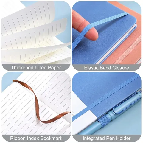 A5 Zakelijk Kantoor PU Leer Hardcover Notitieboek Met Elastische Band Schrijfjournal Dagboek