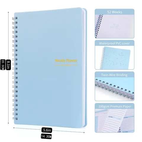 Weekly Planner Notebook Spiral Bound Daily Schedule Book Organizer Journal With Schedule Layout For Office And School
