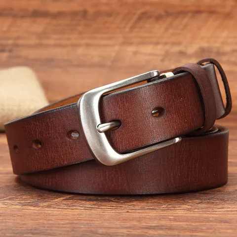 Ceinture en Cuir de Vachette Fleur Vintage Pour Hommes Femmes Boucle à Ardillon en Alliage Décontracté Rétro Fait Main