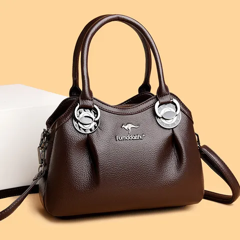 Sac à Main Élégant en Cuir PU pour Femme Grande Capacité Sac à Bandoulière pour Maman d'Âge Moyen Cadeau Classique Motif Litchi