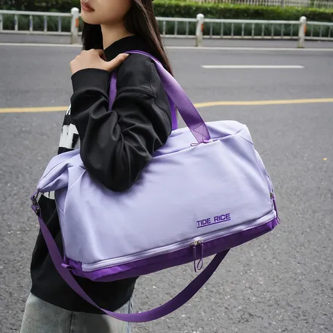 Borsa da Viaggio Multifunzionale Donna Borsa Sportiva Con Scomparto Scarpe Indipendente Separazione Secco Umido Yoga Borsa Sportiva