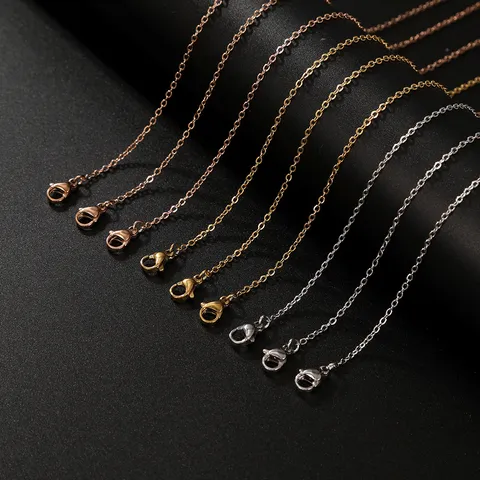 Stainless Steel Electroplated Cross O-Chain Necklace For Women Men Classic Geometric Chain Link Fashion Jewelry Gift